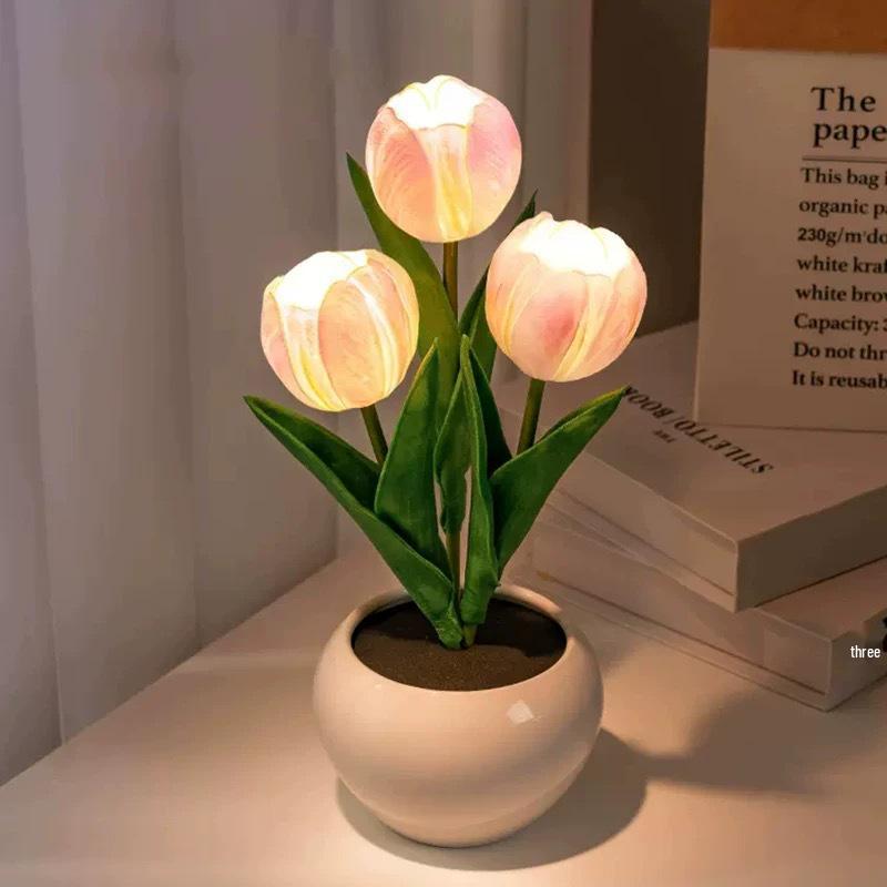 Elegant Tulip Night Light: High-End Decorative Bedside Lamp for Bedroom Ambiance