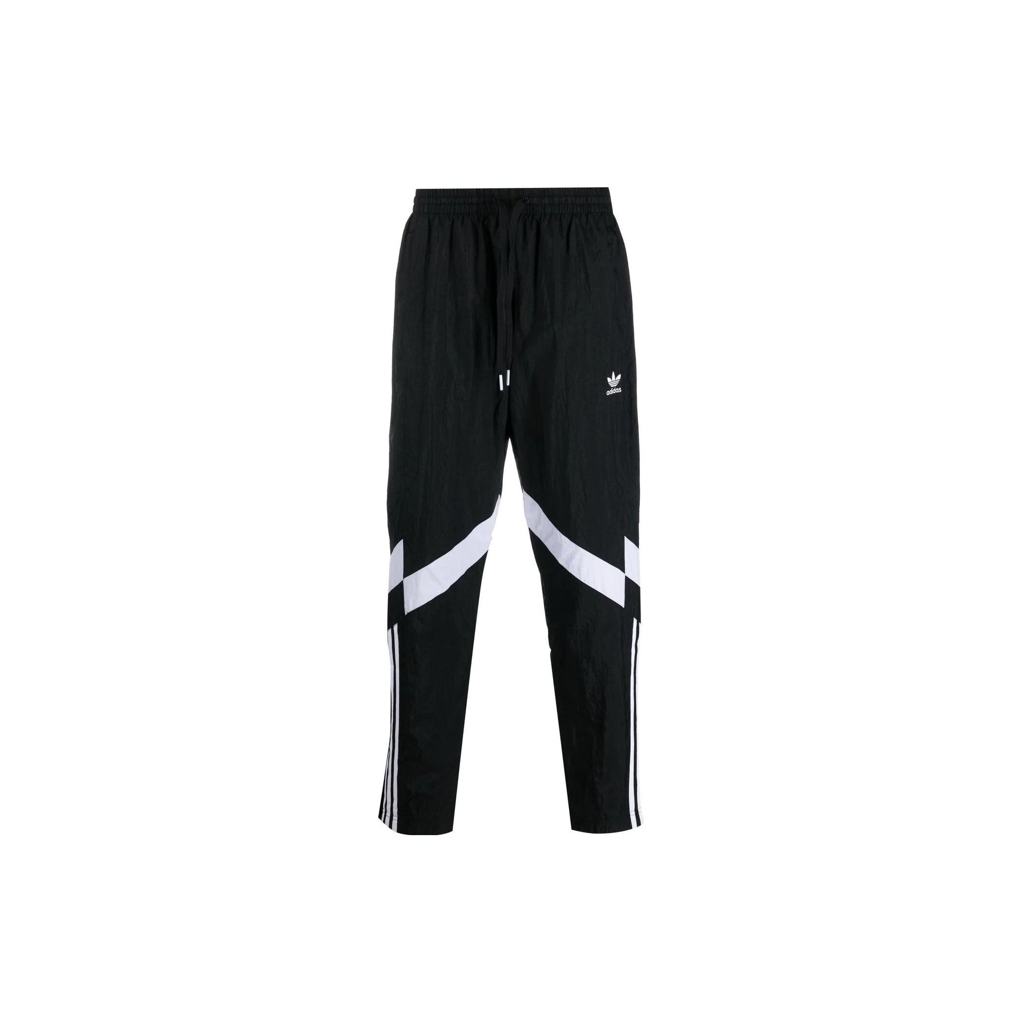 Men s adidas originals FW22 Rekive Printing Logo Stripe Drawstring Straight Sports Pants/Trousers/Joggers Black HK7325 S