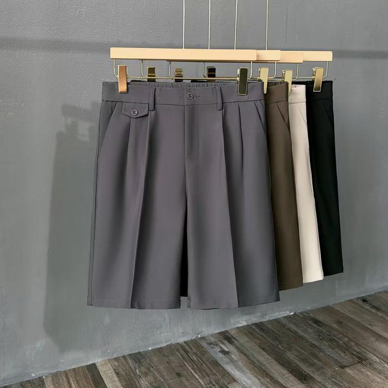 Men's Trendy Loose-Fit Summer Breathable Shorts - Stretchy Streetwear Casual Straight-Leg Suit Pants