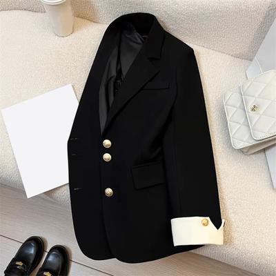 Damen Anzugjacke Revers Langarm Einreihig Anzugjacke mit Klappe