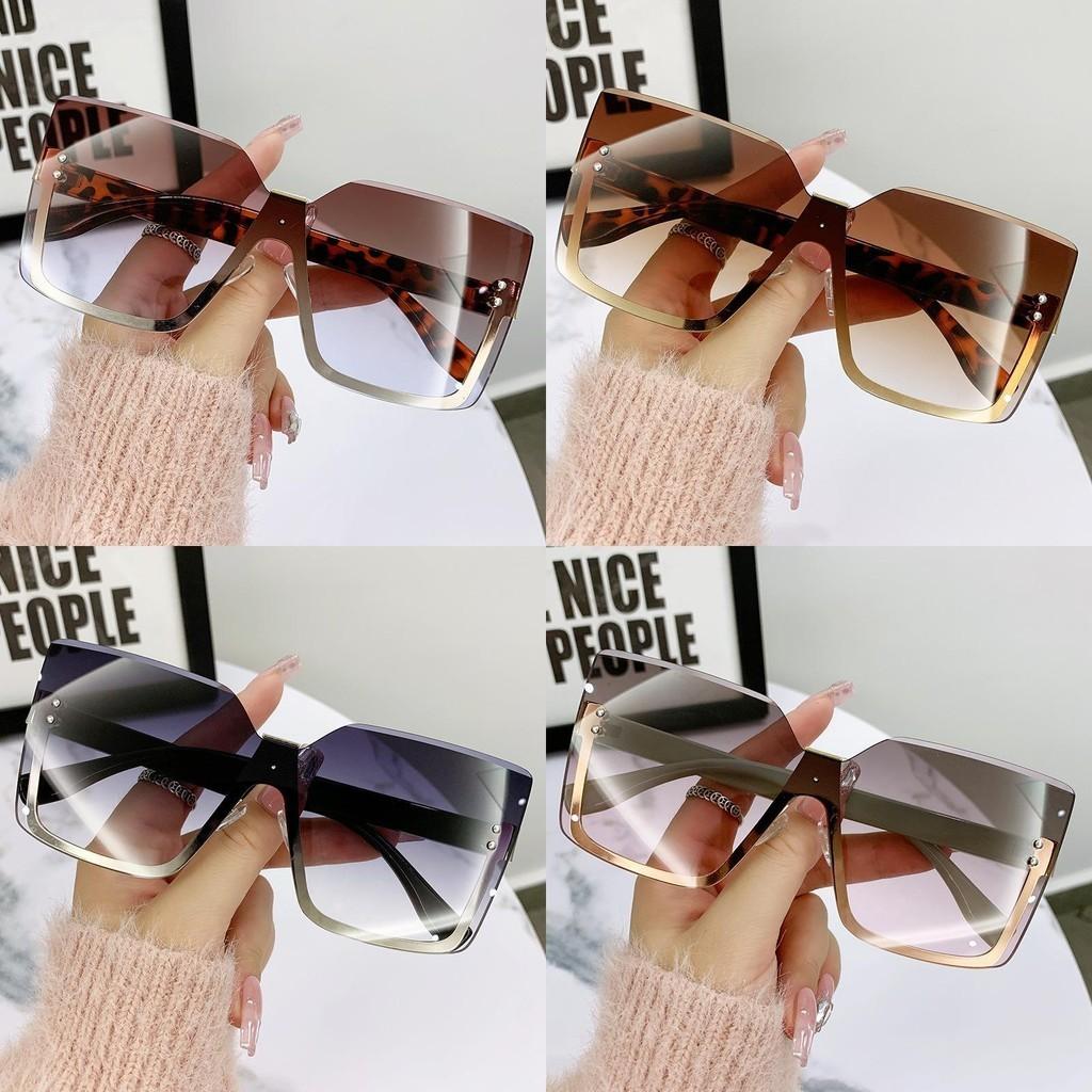 2023 New European And American Style Metal Semi-frame Sunglasses Fashionable Sun Shades Women's Uv400 Eyewear