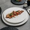 Ceramic Western Food Plate Barbecue steak plate Hotel commercial cake and dessert tray White Dim sum plate Circular flat dishes