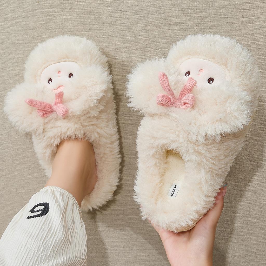Autumn and Winter Cartoon Home Cotton Slippers Warm Plush Soft-soled Slippers Non-slip Soft-soled Slippers Cute Cotton Shoes Room