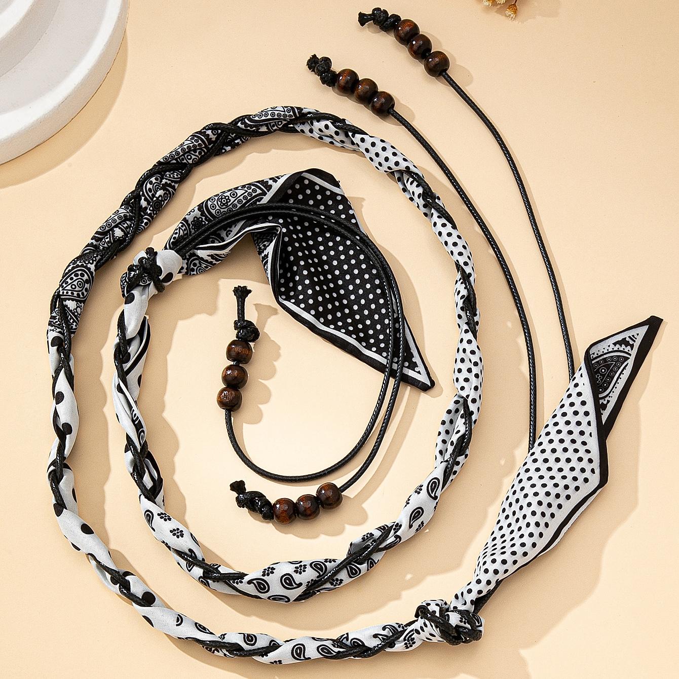 

A Women s Waist Chain, Bohemian Fashion Silk Scarf Woven Waist Chain, Can Also Be Used as a Scarf Necklace, Suitable for Daily Wear and Vacation Wear
