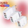 Luminous QC3.0 Fast Charger: 3USB Multifunctional Travel Adapter (EU, US, UK Standard).