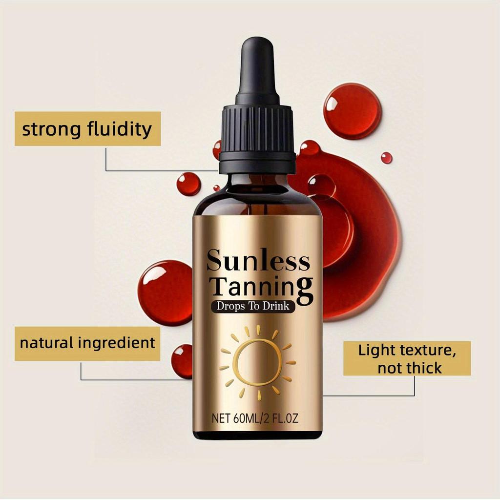 Natürliche Selbstbräunungstropfen zum Schwimmen & für den Außenbereich Unisex Bräunungsbooster Nahrungsergänzungsmittel zum Einnehmen