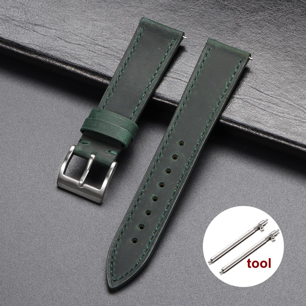 Retro Echtleder Uhrenarmband Schnellverschluss 18mm 19mm 20mm 21mm 22mm Weiches Vintage Braun Uhrenarmband Herren Damen Uhrenarmband