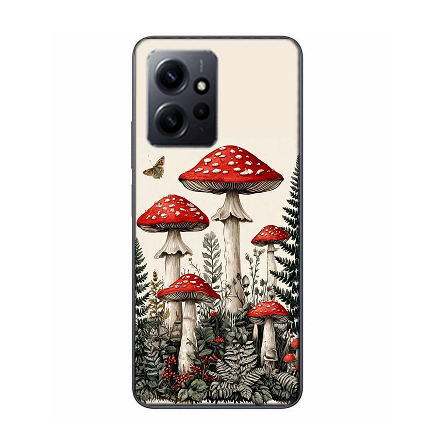 Colorful Mushroom Phone Case For Redmi 12 13C 12C 15C 9 10 10C Note 13 Pro Plus 14 15 Pro 9T 9C 9A TPU Soft Cover Clear Cell Cas