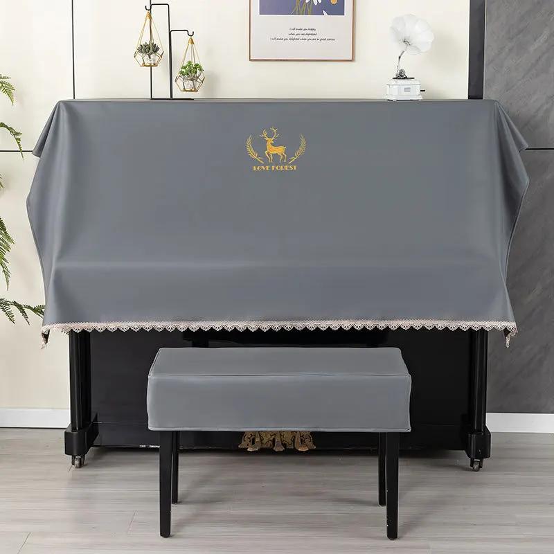 Mooie Waterdichte Pianoklep voor Huishoudelijk Gebruik Moderne Elektrische Piano Stofdoek Minimalistische Technologie Doek Krukhoes bench 56x36cm