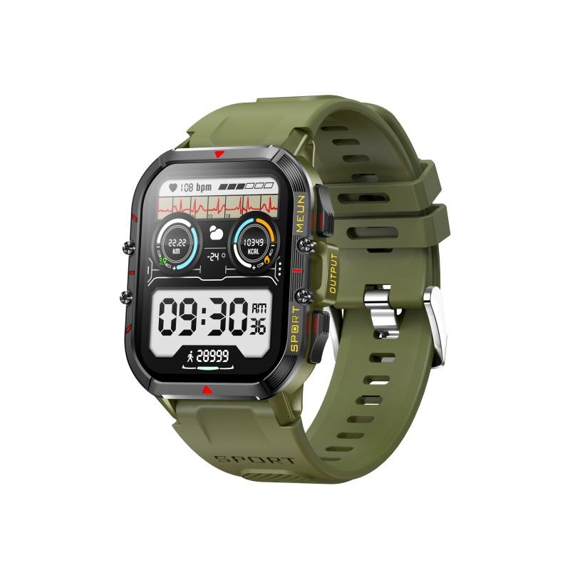 Rainbuvvy T21 Outdoor Smartwatch Dual-mode 1.96inch HD 240x282 BT5.2 Bluetooth Call 280mAh IP67 Waterproof Android Rugged Smart Bracelet