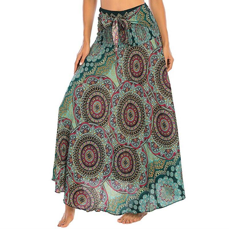 

Cross-Border Casual Thai European and American Style Dress, Half Skirt, Beach Vacation Dress, Two-Way Wear, Large Swing Skirt, Belly Dance Dress S01002 Wan Hua Two-Wear Skirt Green One size