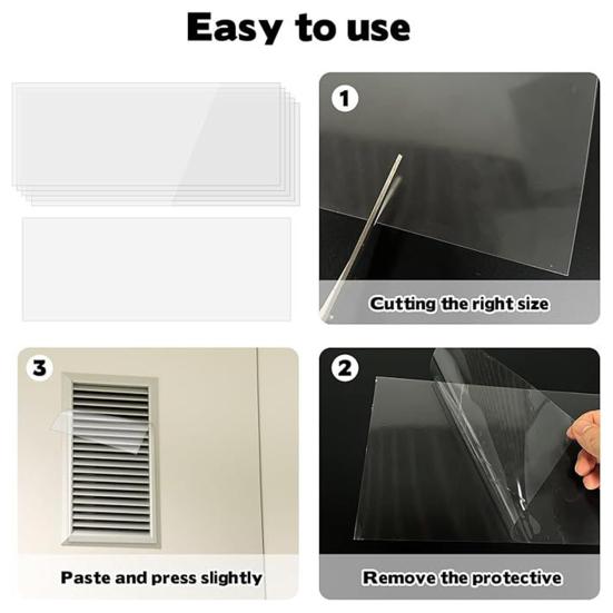 Yousheng 6Pcs 8x15.5-inch PET Vent Covers with Clear Adhesive Home RV HVAC AC Floor Wall Ceiling Air Register Air Vent Cover Sheet Fits on Wood