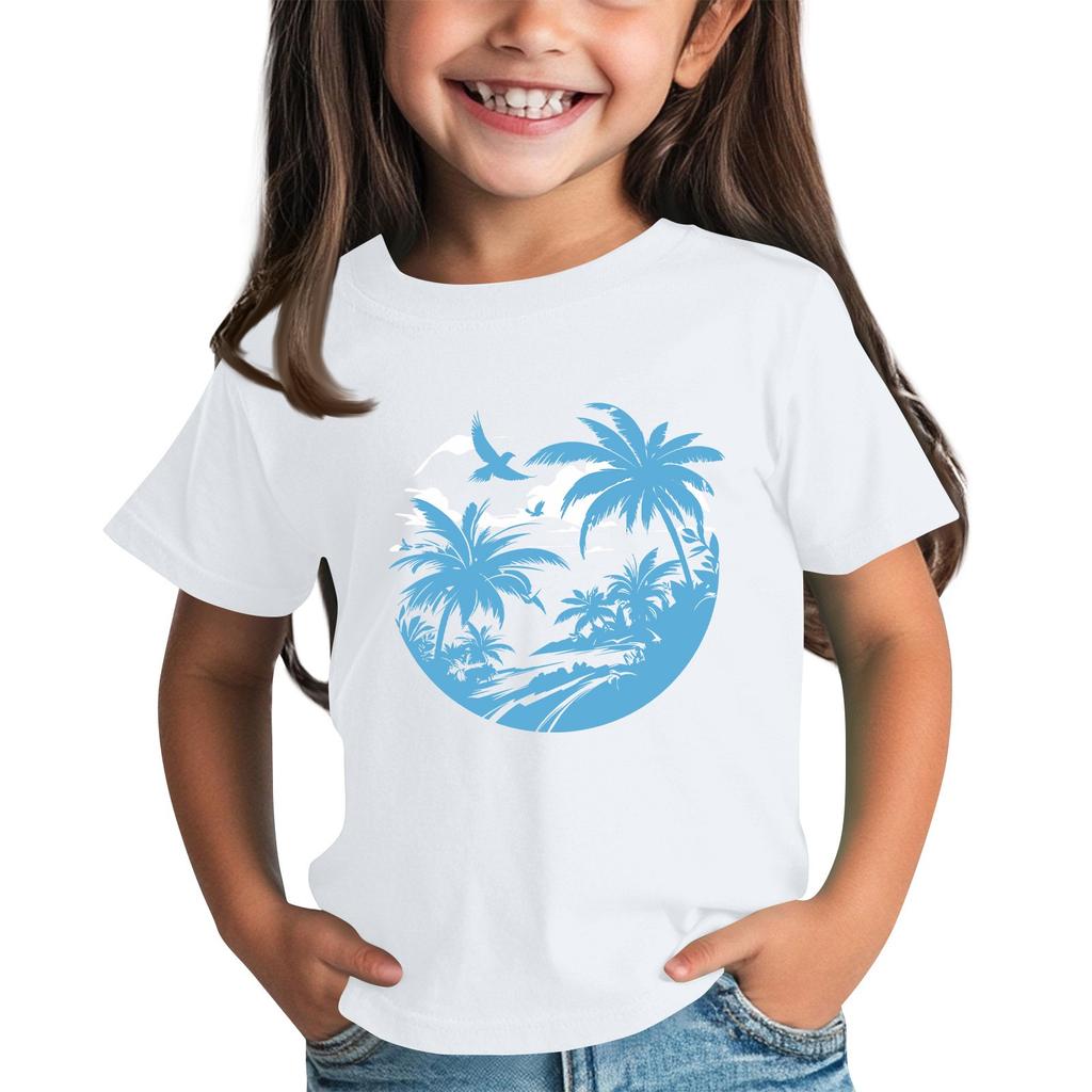 Kleinkind Mädchen Jungen T-Shirts Kinder Top Jungen und Mädchen Bedrucktes Kurzarm T-Shirt
