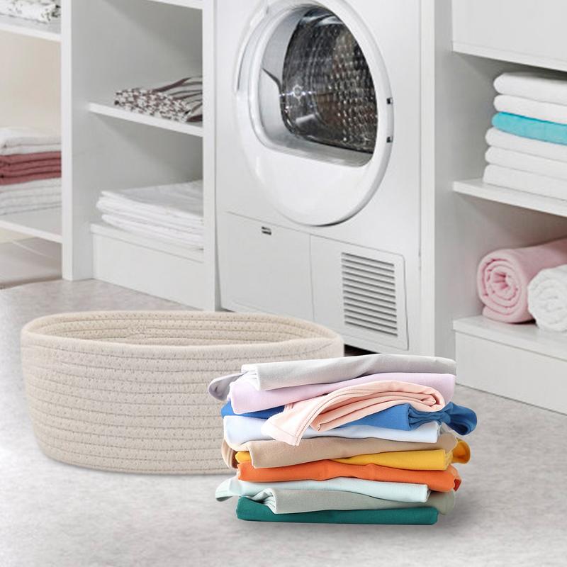 Dog Toy Basket Cotton Rope Dog Toy Bin Toy Storage Basket Toy Basket Woven Basket With Handles For Living Room Bedroom