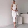 2023 Summer Women's Casual Sleeveless Bodycon Solid Color Dress