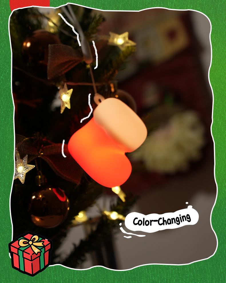 Christmas Tree Small Snowman Night Light - Creative Silicone Decoration & Festive Gift
