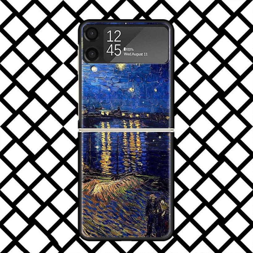 Van Gogh Oil Art Painting Phone Case For Samsung Z Flip 7 6 5 4 3 Galaxy ZFLIP7 ZFlip6 5G Flip5 Flip4 Flip3 5g Black Hard Cover