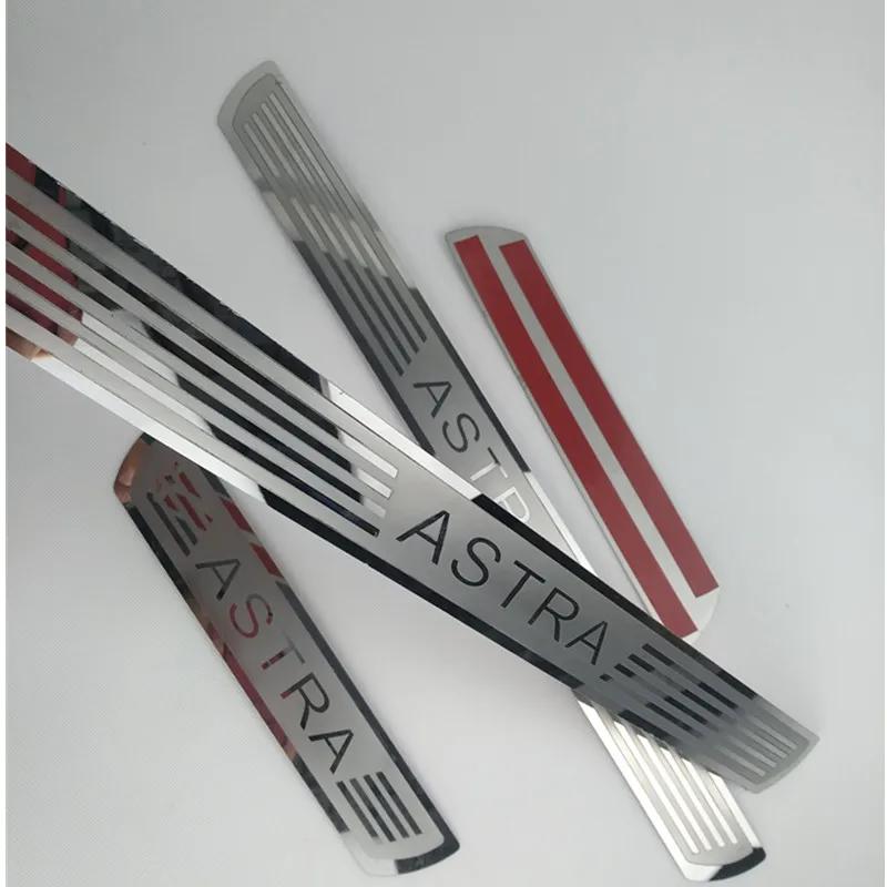 GLSW8 For Opel Vauxhall Astra Car Sticker Accessories Door Sill Protector Scuff Plate Auto Stainless Steel Styling Trim 2010-2022