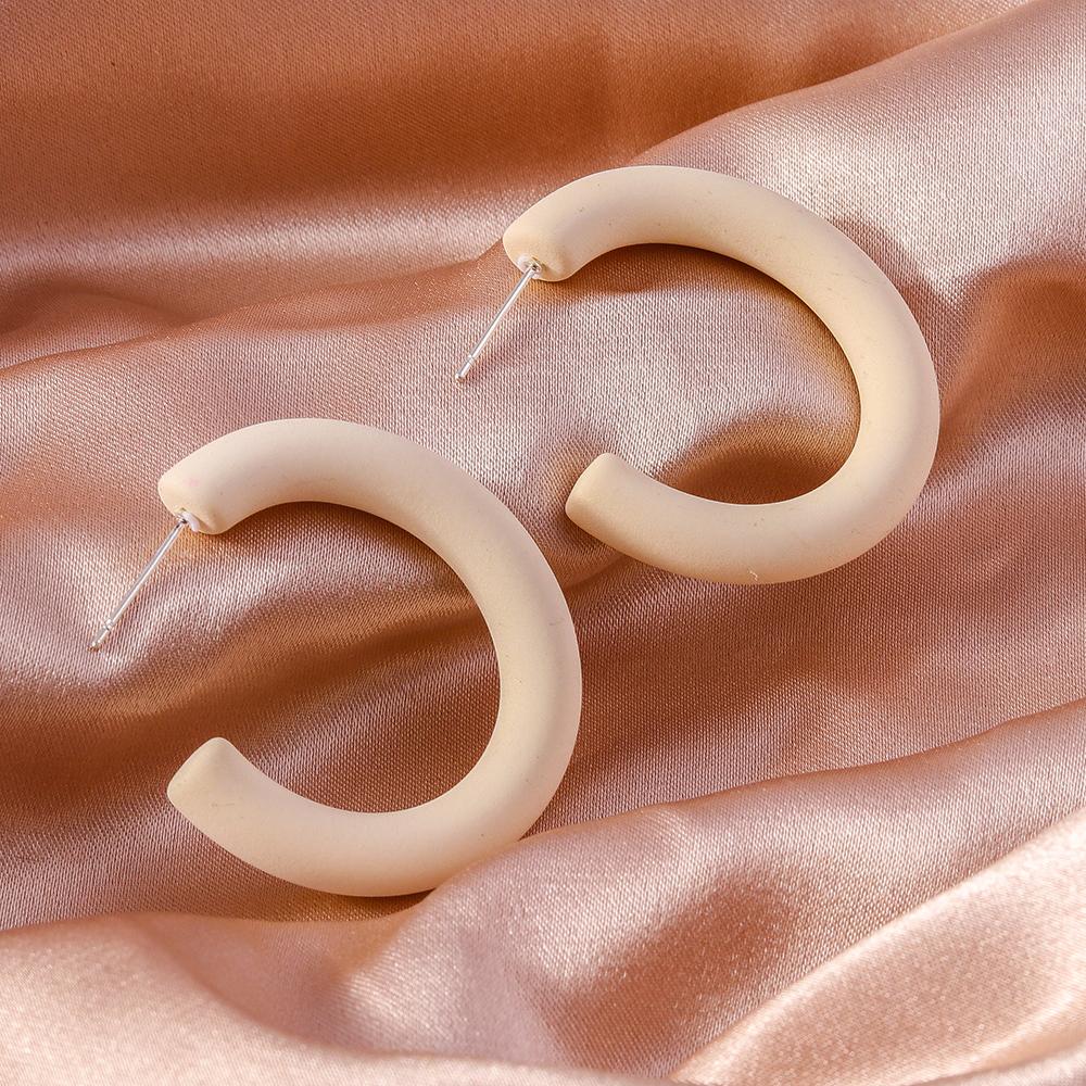 Fashion Candy Color 3.5cm Round Hoop Earrings for Women Simple Geometric Earrings Girls Party Holiday Jewelry Gifts