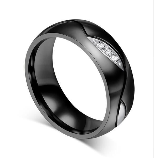 

Instagram Fashion Valentine s Day Gift Titanium Steel Micro-inset 6MM Leaf Couple Stainless Steel Ring 13
