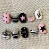 30Pcs Cute Cartoon Short Bean Shaped Press On Nails Autumn Winter Niche Design Fake Nails Gift For Girls And Friends