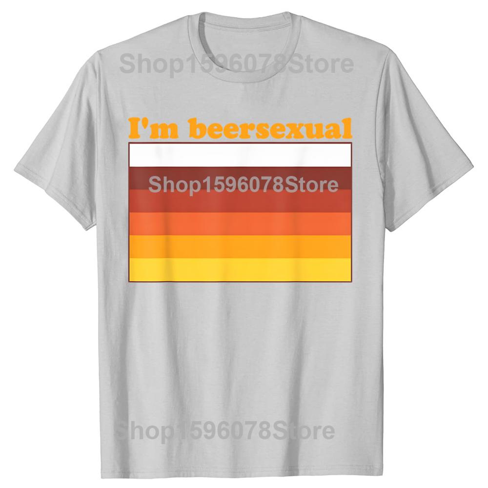 Lustig Ich bin Biersexuell Biertrinken LGBTQ Pride T-Shirts Herren Humor Streetwear T-Shirt Kurzarm Unisex Locker Rundhals Kleidung