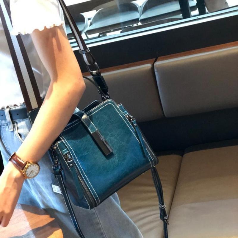 Genuine Leather Women's Shoulder Bag Vintage Luxury Designer Women Handbags Fashion Cowhide High Quality Crossbody Bags