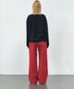 Aente Peach Cotton Wide Pants - Vintage Red