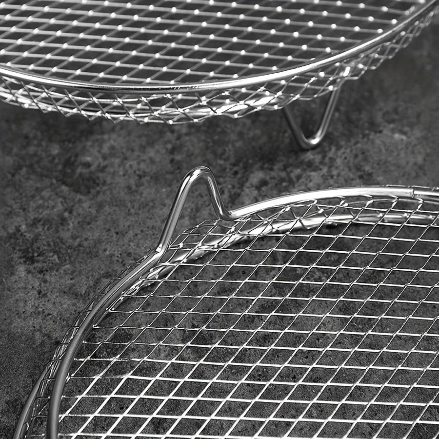 1pc Air Fryer Accessories, Round Air Fryer Rack, Multi-purpose Air Fryer Accessories, Steam Rack, Stainless Steel Stackable Rack, Dehydrator