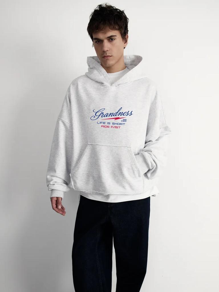 Men's Oversized Printed Hoodie Long Sleeve Casual Fleece Pullover Sweatshirt