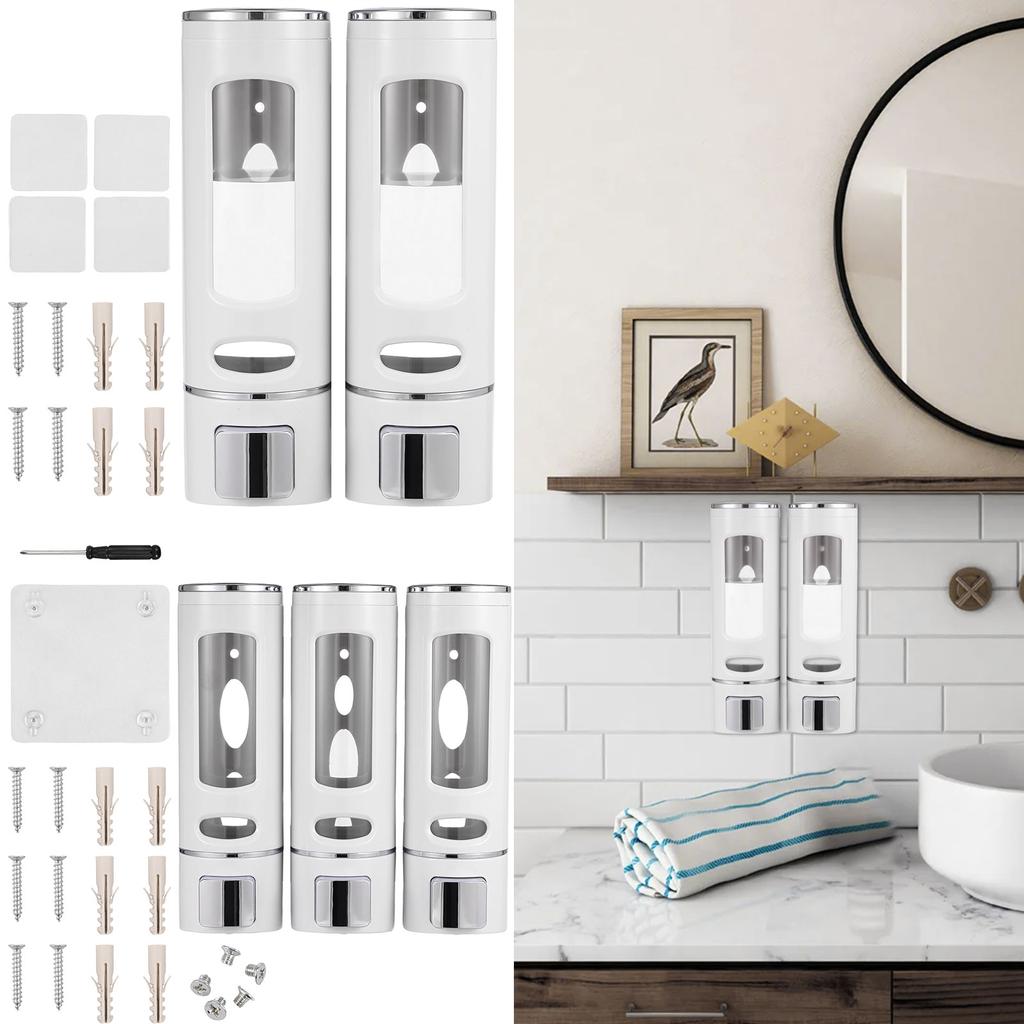 2/3Pcs 400ml Soap Dispenser Wall Mounted Shower Shampoo&Conditioner Dispenser Handwashing Fluid Dispenser Bathroom Accessories