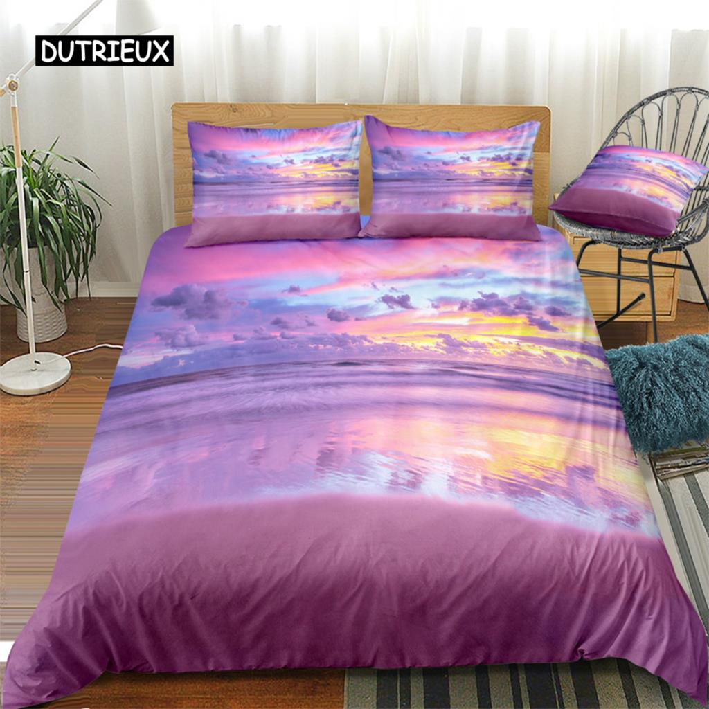 Oil Painting Landscape King Dimension Queen Size Bedspread Cover Natural Scenery Sleep Bedding Collection Teen Adult Floral Ocean Building Heavy-duty
