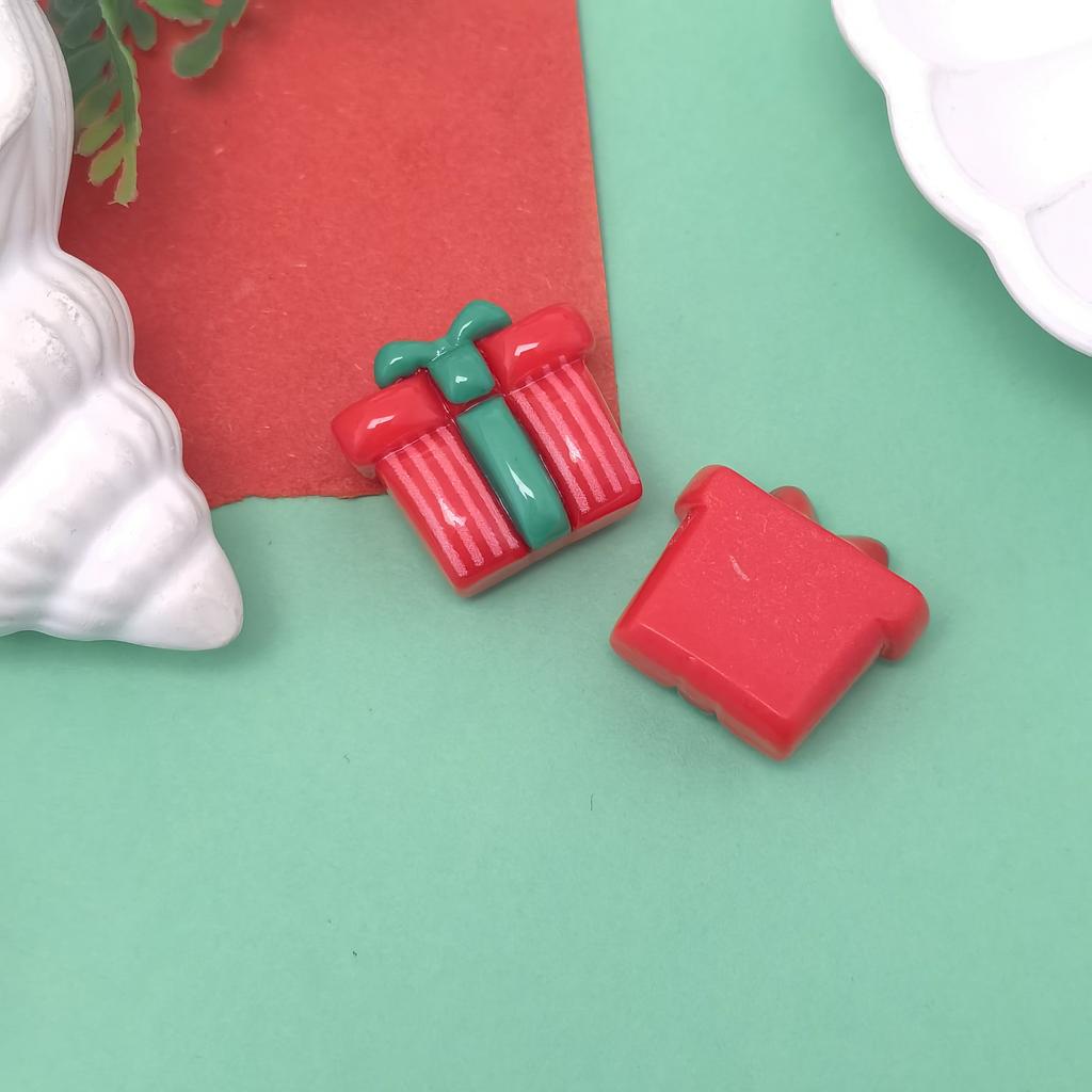 Kawaii Cartoon Christmas Series Flatback Resin Cabochon DIY Headwear Craft Doll House Accessories