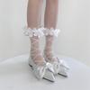 Novelty Petal Trim Sheer Nylon Socks Women Ankle High Socks Sweet Tight Hosiery Socks Sweet Crew Socks Streetwear