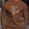 Men's Crew Neck Sweatshirt, Fleece Lined & Warm, For Cold Weather Travel