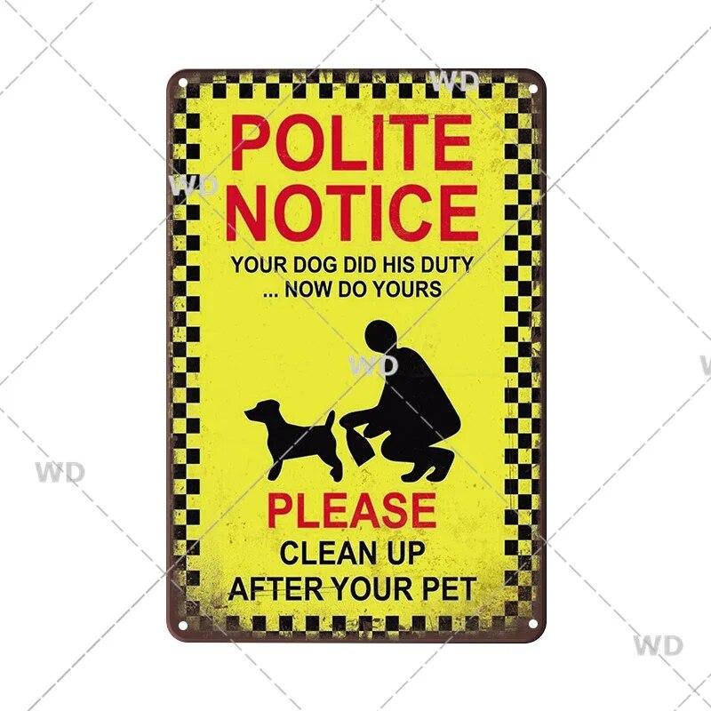 Retro Vintage Beware Of Dog Warning Vintage Tin Signs Caution Metal Plate Metal Poster Plaque For Club Home Pub Bar Wall Decor