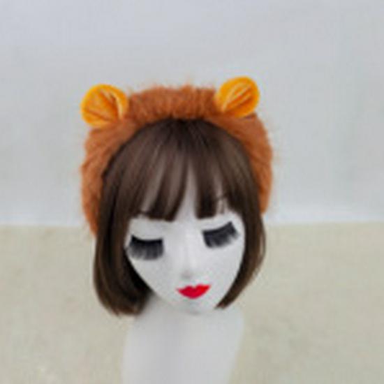 Halloween Plush Animal Ears Headband for Cosplay (Lion, Fox, Cat)