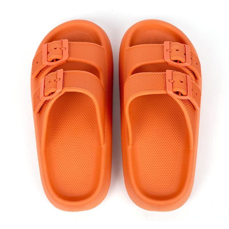 2025 Thick-Soled Double Buckle EVA Sandals: Step-On-Comfort for Couples, Women, Indoor/Outdoor Use