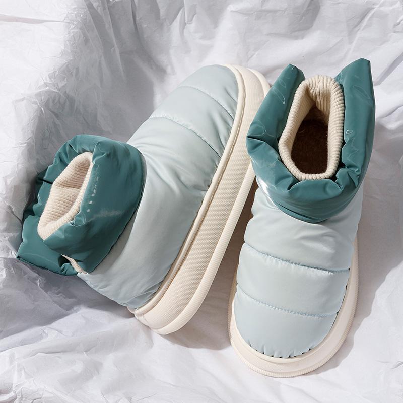 High-top Cotton Slippers Winter Bag and Indoor Home Down Warm Confinement Cotton Shoes Winter