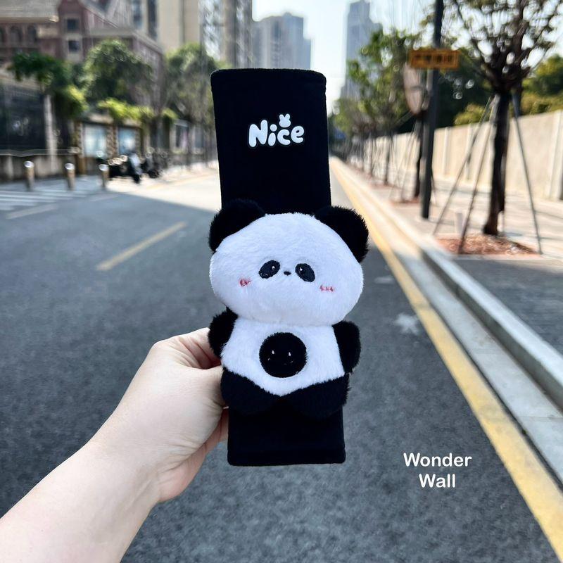 

Hand-Stitched Cute Cartoon Panda Car Safety Belt Shoulder Pad Cover Car Decoration Pair All Year Round Neutral New Year Christmas Black 1 Smiling Panda(1 Pure Black)