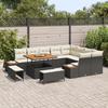 Ensemble de Canapé de Jardin 12 pièces avec Coussins en Poly Rattan Noir Acacia, Ensemble de Salle à Manger de Jardin 3 3362945