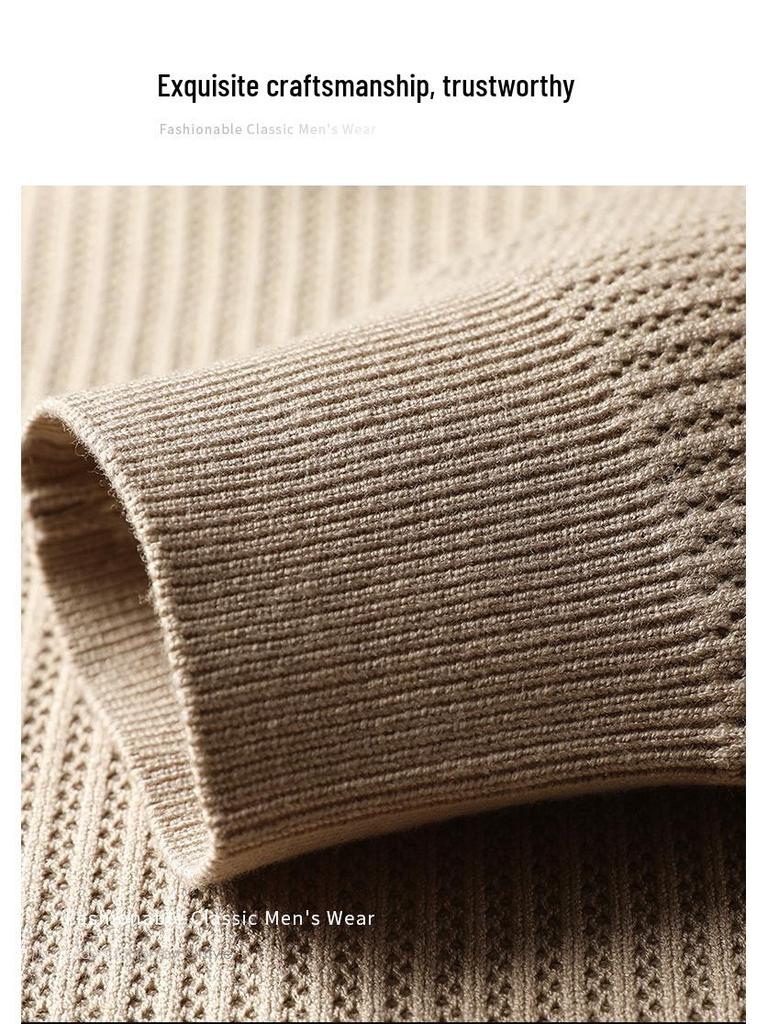 Men's V-Neck Knit Sweater - Autumn/Winter Korean Style, Youthful, Comfortable, Loose Fit Polo Top