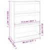Bookshelf Room Divider Grey 80 x 30 x 103.5 cm Solid Pine Wood