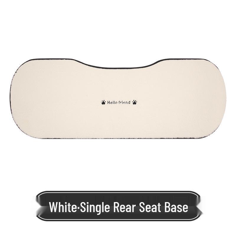 Universal Shy Cat Plush Winter Car Seat Cushion - Non-Shedding, Cartoon Design for Five Seats