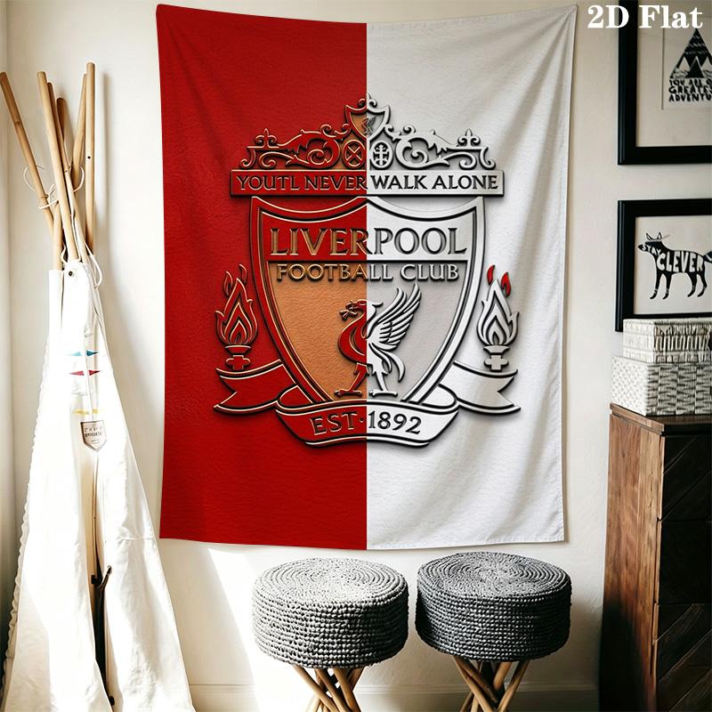 Liverpool Football Club Crest Print Tapestry Background Cloth Fashion Print Work Of Art Wall Covering Decoration Soft