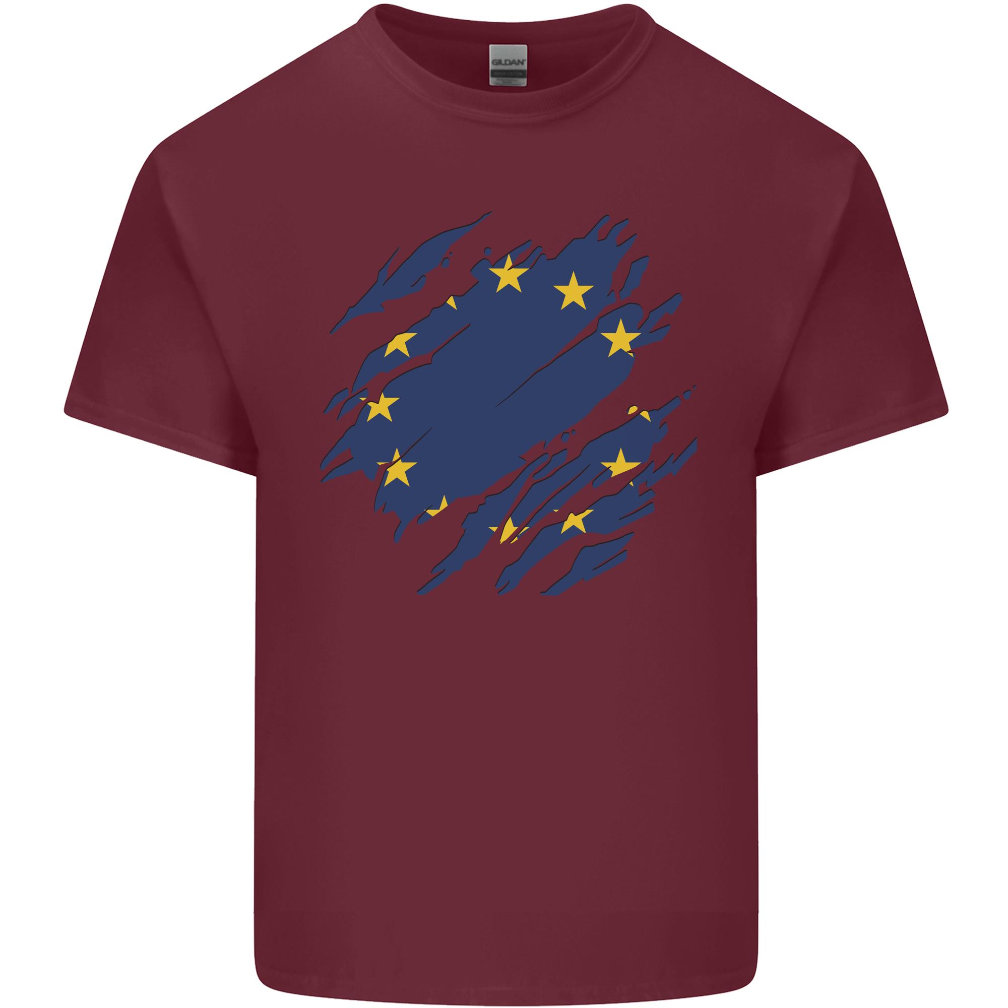Torn EU Flag European Union Flag Football Unisexs Light Cotton TShirt S