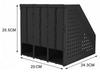 Panavage File Box, Book Stand, Stationery Storage, Office Supplies, Desktop Shelf, Foldable, 3-4 Tiers (Dark Gray, 3 Tiers)