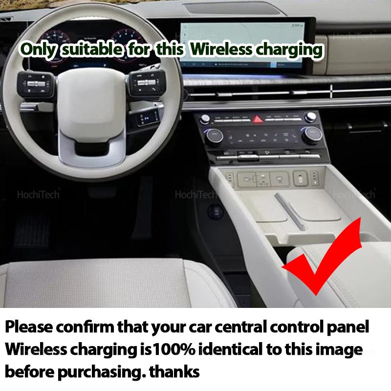Wireless Charging Silicone Pad For Hyundai Santa Fe MX5 2024 2025 2026 Central Control Charger Protector Cover Anti-Slip Mat