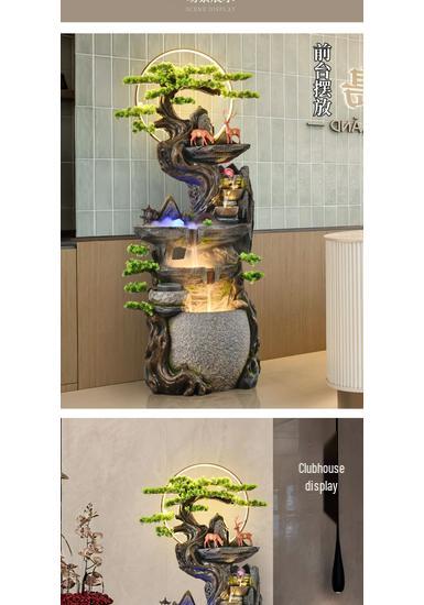 Floor-Standing Rockery Water Fountain: Feng Shui Wealth Attraction for Living Rooms and Offices