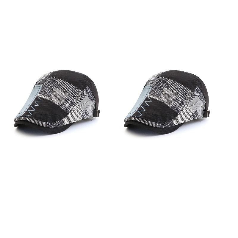 Men Beret Hat Cotton Buckle Adjustable Newsboy Hats Cabbie Gatsby Cap